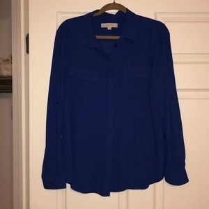 Royal Blue Button Down Utility Shirt